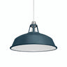Bell-shaped enamelled metal lampshade Ø 38 cm for E27 socket — Petrol blue