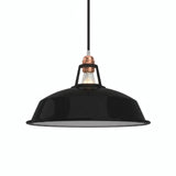 Bell-shaped enamelled metal lampshade Ø 38 cm for E27 socket — Black