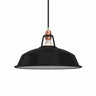 Bell-shaped enamelled metal lampshade Ø 38 cm for E27 socket — Black