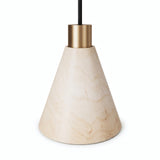 Conical natural wood lampshade for E27 socket — Natural wood