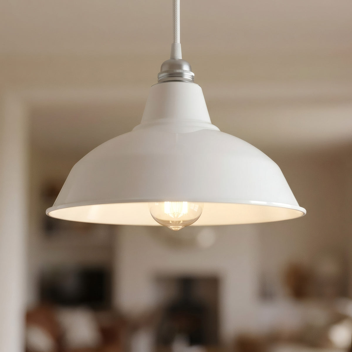 Conical painted metal lampshade Ø 30 cm for E27 socket
