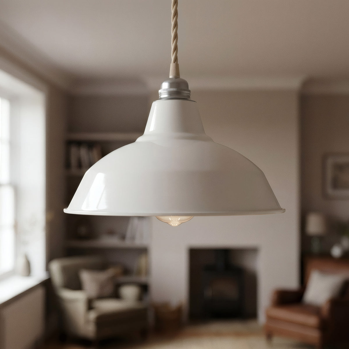 Conical painted metal lampshade Ø 30 cm for E27 socket