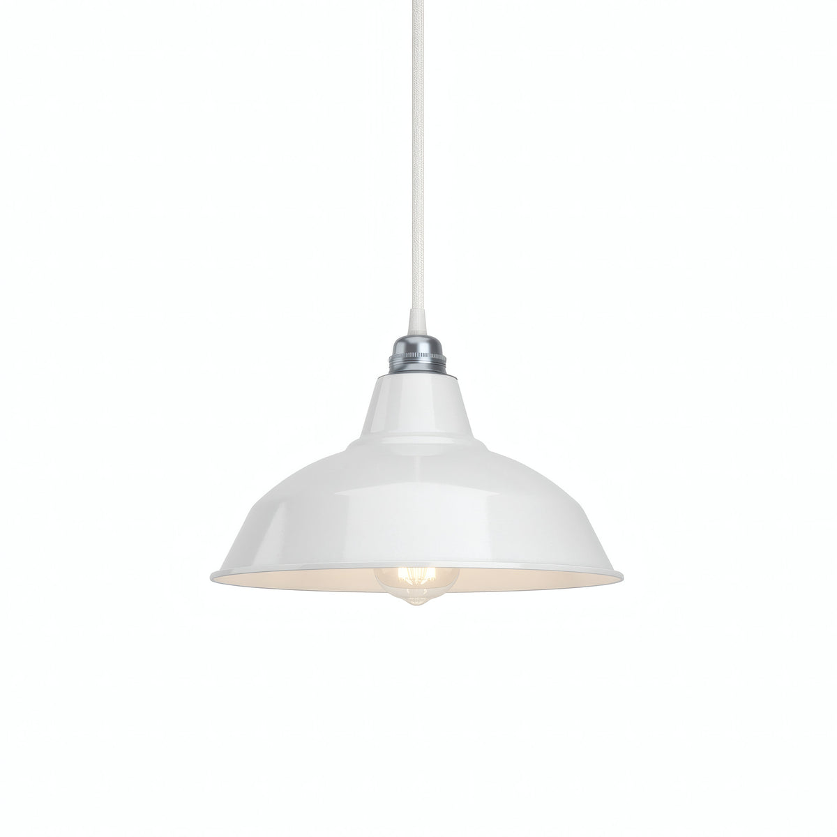 Conical painted metal lampshade Ø 30 cm for E27 socket — White