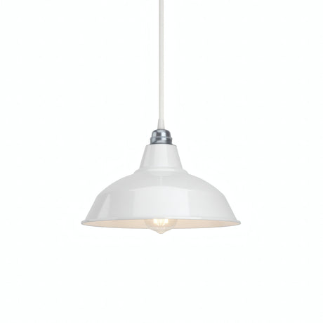 Conical painted metal lampshade Ø 30 cm for E27 socket — White
