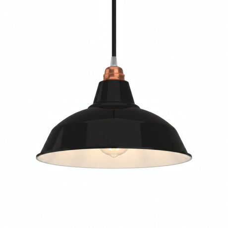 Conical painted metal lampshade Ø 30 cm for E27 socket — Black