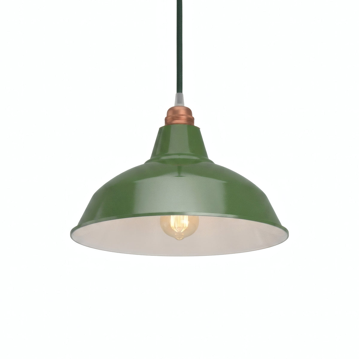 Conical painted metal lampshade Ø 30 cm for E27 socket — Green