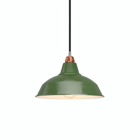 Conical painted metal lampshade Ø 30 cm for E27 socket — Green