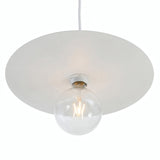 Flat disc lampshade in iron, Ø 40 cm, for E27 socket — White