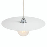 Flat disc lampshade in iron, Ø 40 cm, for E27 socket — White