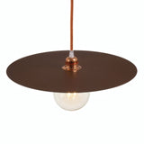 Flat disc lampshade in iron, Ø 40 cm, for E27 socket — Corten effect
