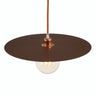 Flat disc lampshade in iron, Ø 40 cm, for E27 socket — Corten effect