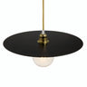 Flat disc lampshade in iron, Ø 40 cm, for E27 socket — Black