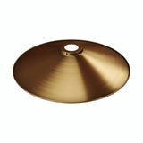 Flat enamelled metal lampshade Ø 30 cm for E27 socket — White and satin bronze