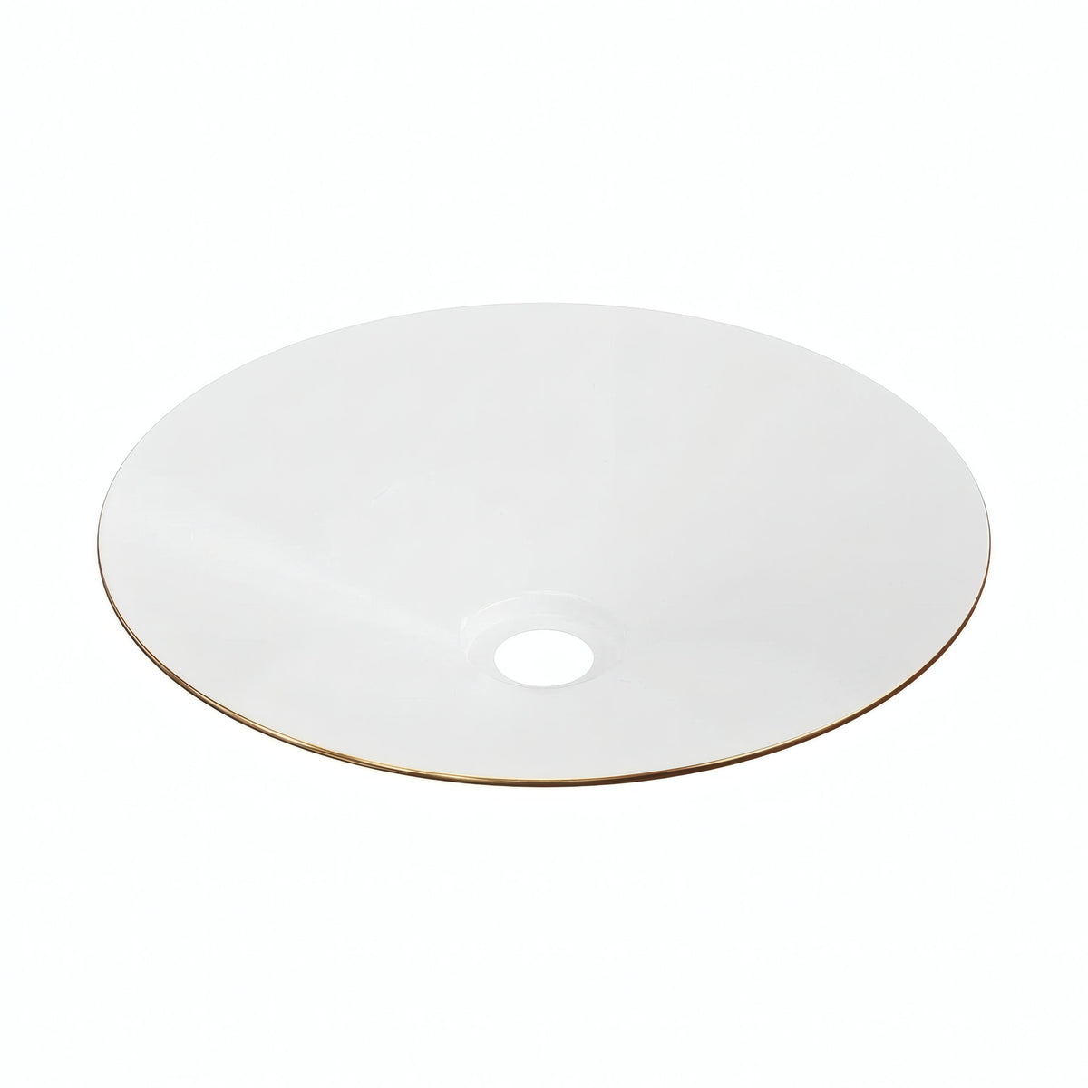 Flat enamelled metal lampshade Ø 30 cm for E27 socket — White and satin bronze
