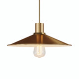 Flat enamelled metal lampshade Ø 30 cm for E27 socket — White and satin bronze