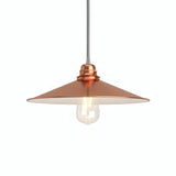 Flat enamelled metal lampshade Ø 30 cm for E27 socket — White and copper