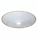 Flat enamelled metal lampshade Ø 30 cm for E27 socket — White and copper