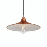 Flat enamelled metal lampshade Ø 30 cm for E27 socket — White and copper