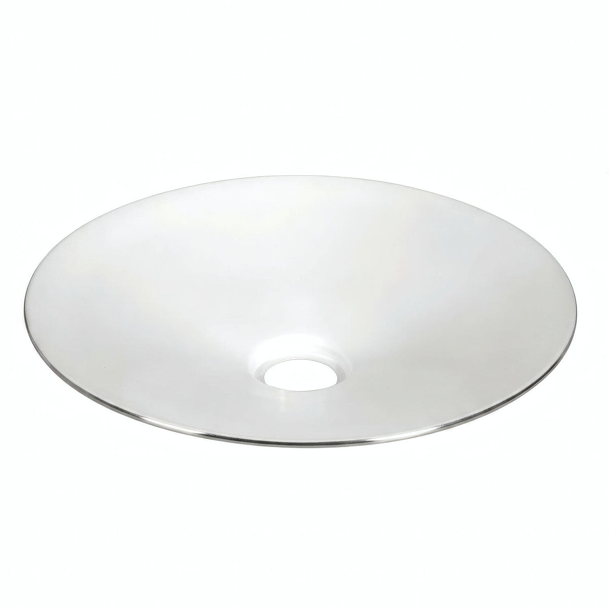 Flat enamelled metal lampshade Ø 30 cm for E27 socket — White and black