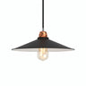 Flat enamelled metal lampshade Ø 30 cm for E27 socket — White and black