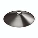 Flat enamelled metal lampshade Ø 30 cm for E27 socket — White and satin titanium