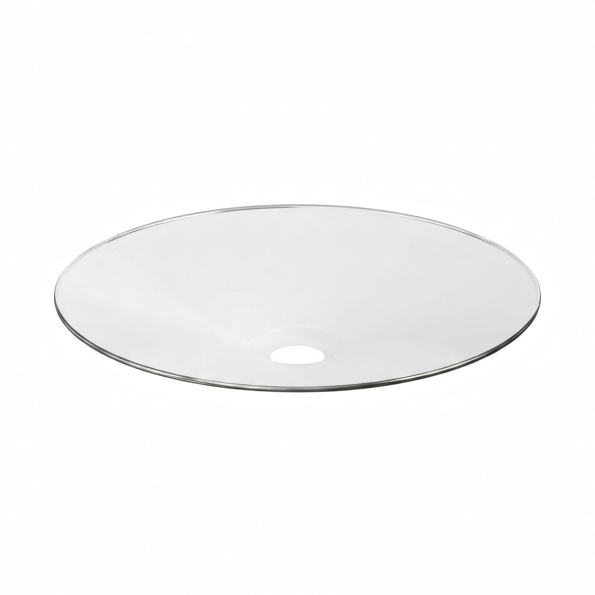 Flat enamelled metal lampshade Ø 30 cm for E27 socket — White and satin titanium
