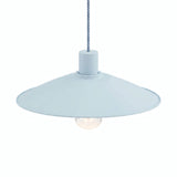 Flat enamelled metal lampshade Ø 30 cm for E27 socket — Sky blue