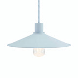Flat enamelled metal lampshade Ø 30 cm for E27 socket — Sky blue