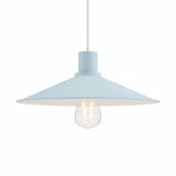 Flat enamelled metal lampshade Ø 30 cm for E27 socket — Sky blue