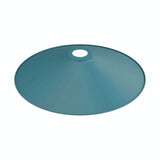 Flat enamelled metal lampshade Ø 30 cm for E27 socket — Petrol blue