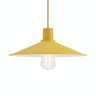Flat enamelled metal lampshade Ø 30 cm for E27 socket — Mustard yellow
