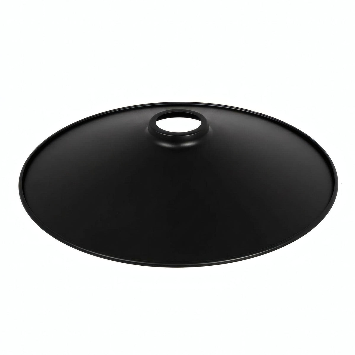 Flat enamelled metal lampshade Ø 30 cm for E27 socket — Black
