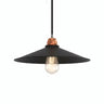 Flat enamelled metal lampshade Ø 30 cm for E27 socket — Black