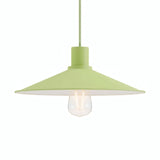 Flat enamelled metal lampshade Ø 30 cm for E27 socket — Meadow green