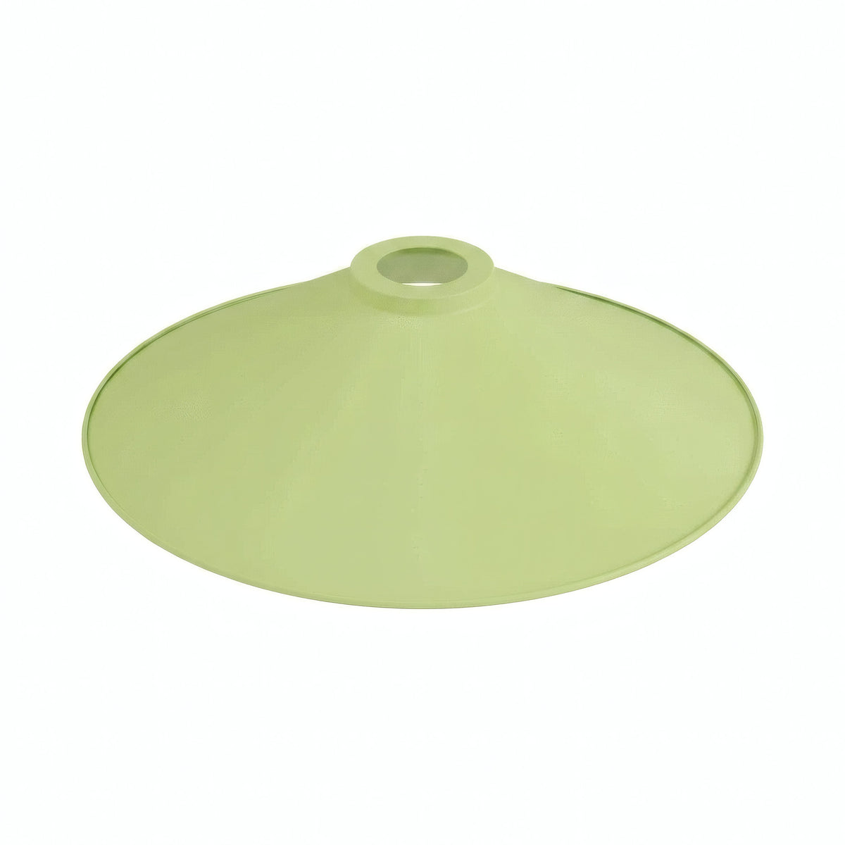 Flat enamelled metal lampshade Ø 30 cm for E27 socket — Meadow green