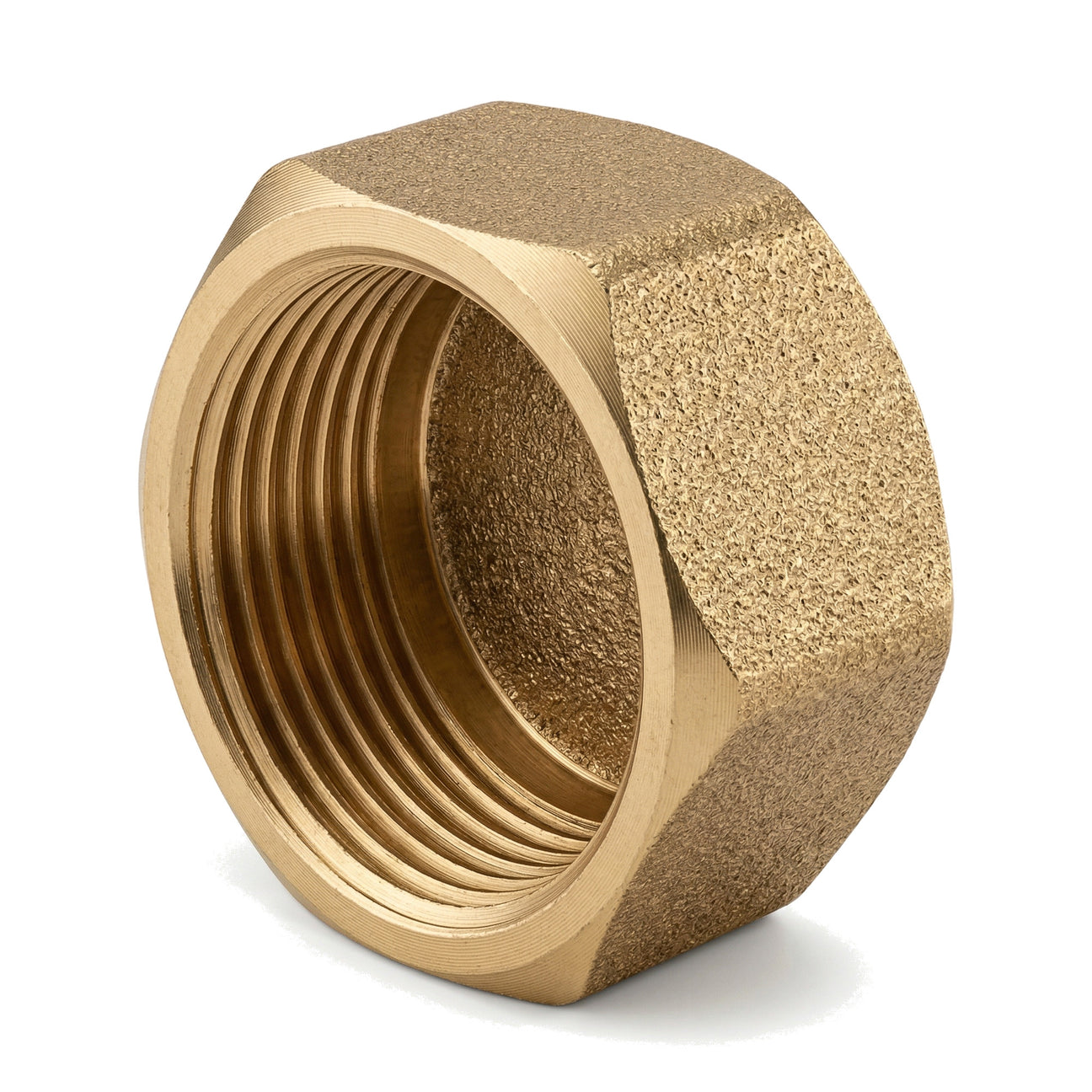 Hexagonal head female plug in CW617N brass BSP - isometric view