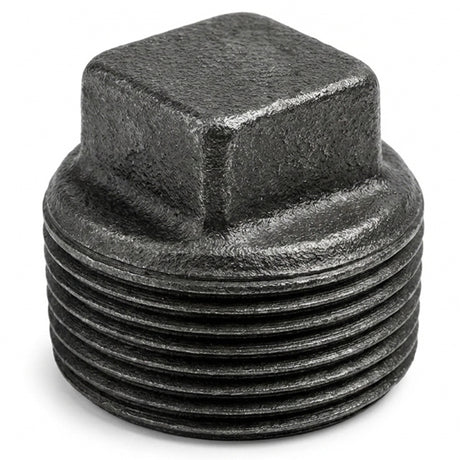 Male plug without stop black cast iron — front view