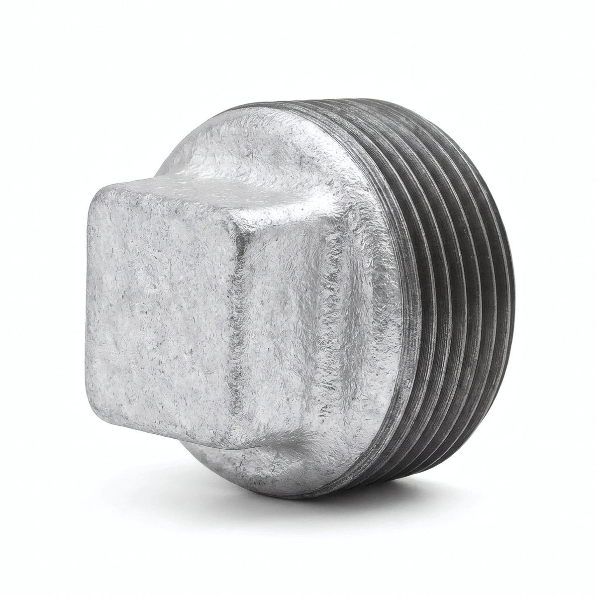 Male plug without shoulder in galvanised cast iron - product photo on white background 8