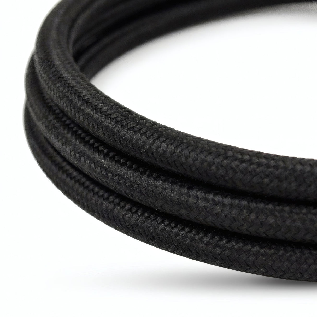 Câble électrique textile noir - photo produit fond blanc 6