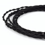 Câble électrique textile noir torsadé - photo produit fond blanc 5