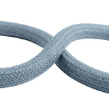 Round cotton fabric cable – Ocean blue, close-up of the coil