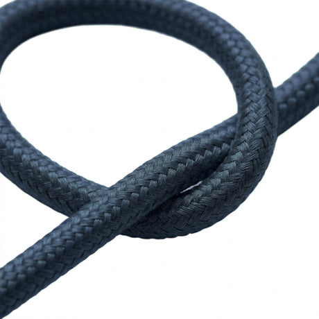 Round cotton fabric cable – Stone grey, braid detail