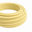 Round textile electric cable, pastel yellow cotton — view 1