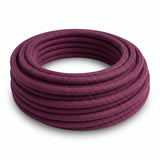 Round cotton fabric cable – Wine red, three-quarter view of the coil
