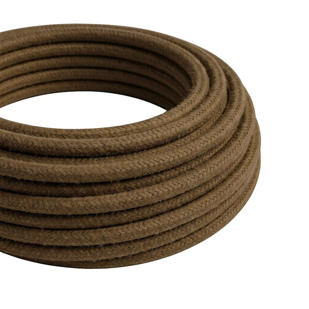 Round cotton fabric cable – Espresso brown