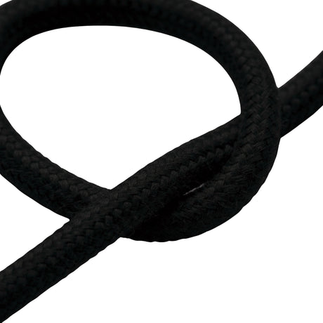 Round cotton fabric cable – Charcoal black