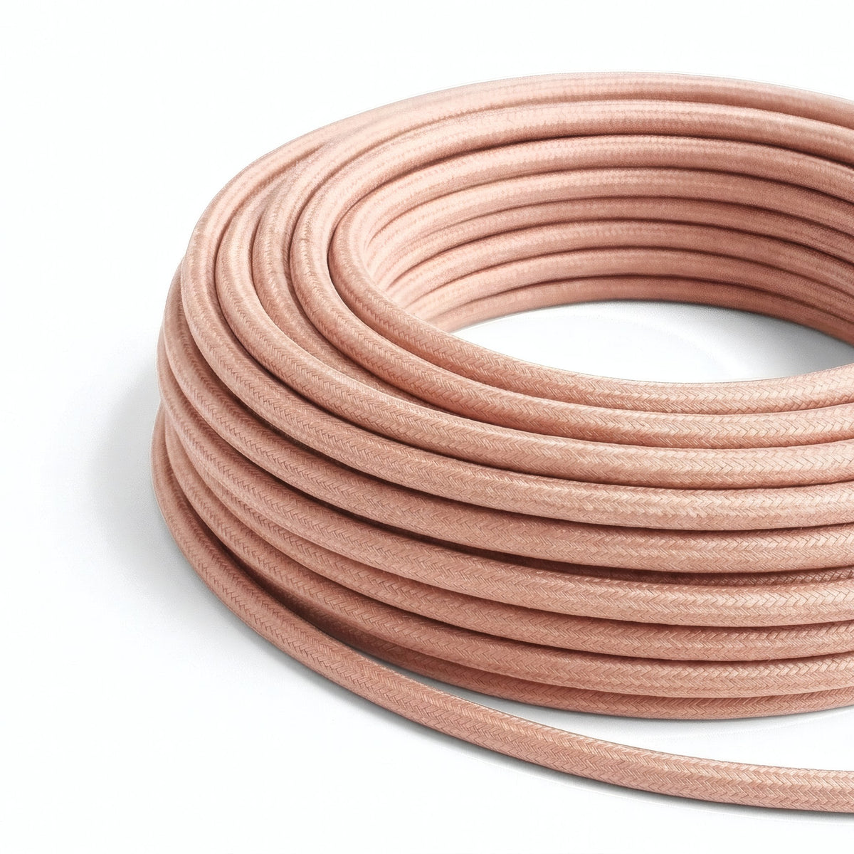 Round cotton fabric cable – Salmon, photo on white background (1/2)