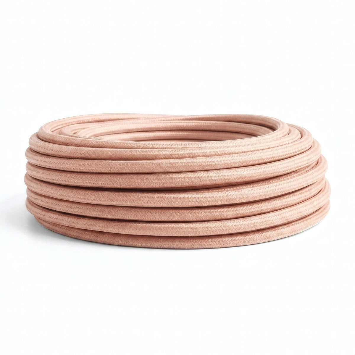 Round cotton fabric cable – Salmon, photo on white background (2/2)