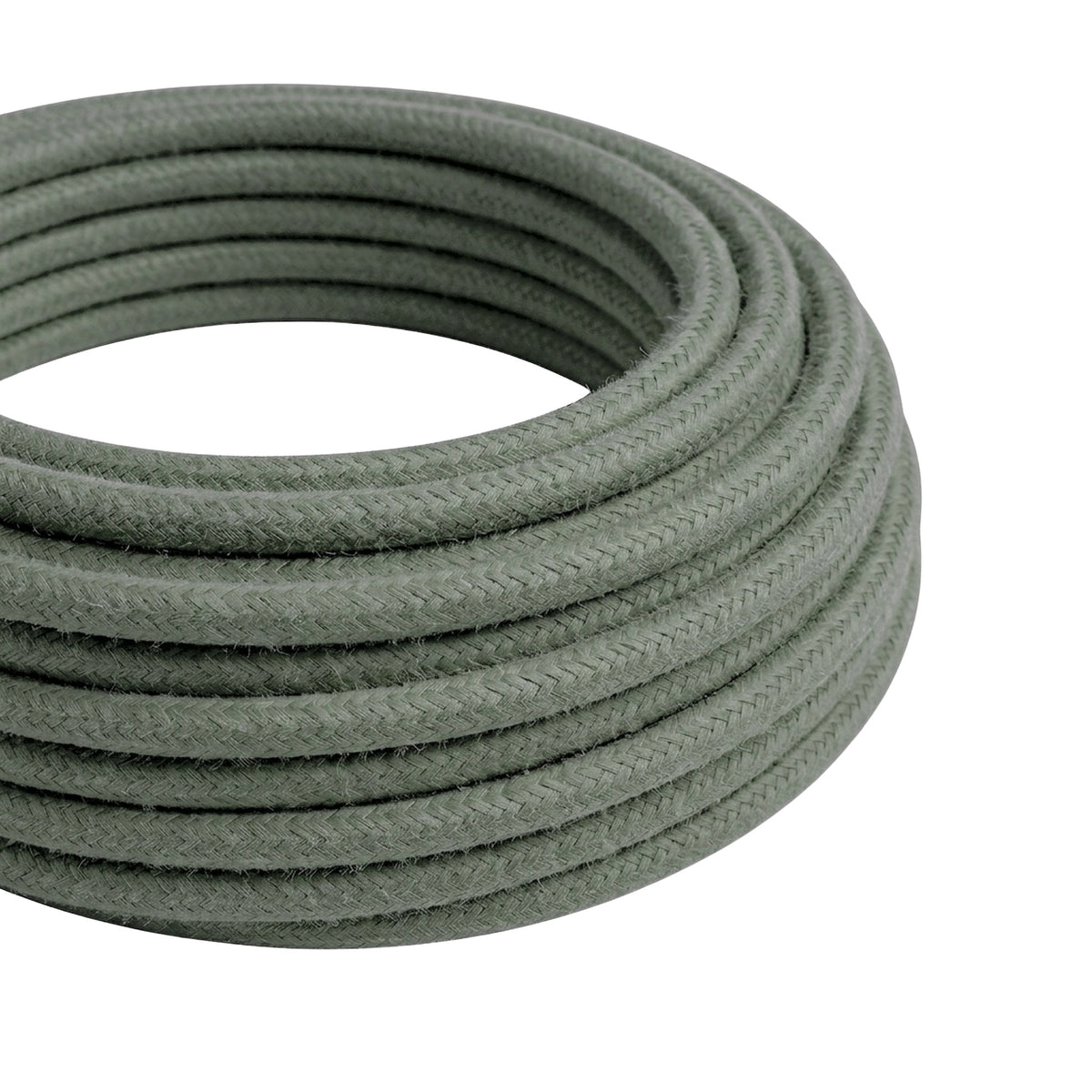 Round cotton fabric cable – Sage green