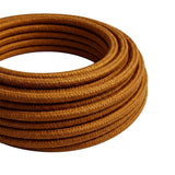 Round silk-effect fabric cable – Amber